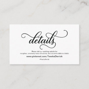 Beautiful Wedding Website Details Enclosure Card