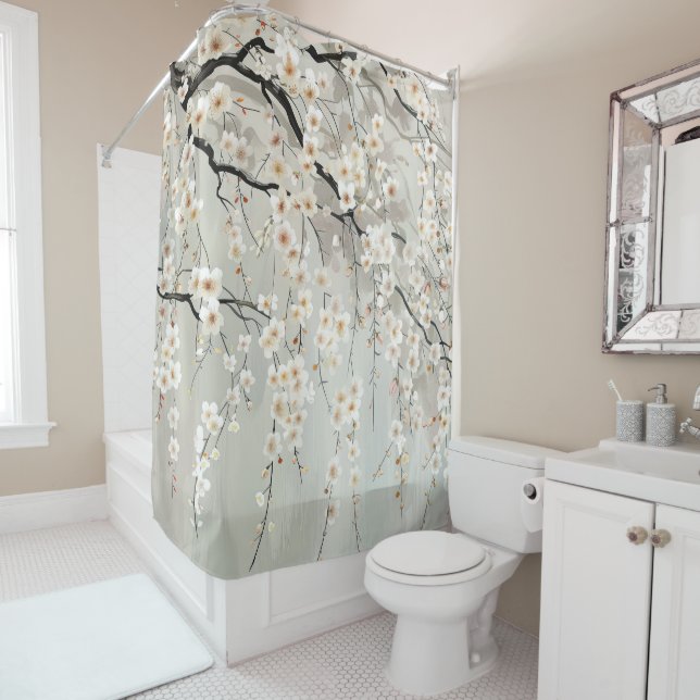 Beautiful Weeping Plum Shower Curtain (In Situ)