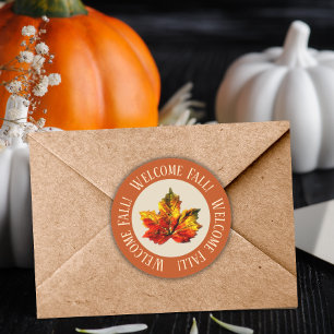 Beautiful Welcome Fall Round Sticker
