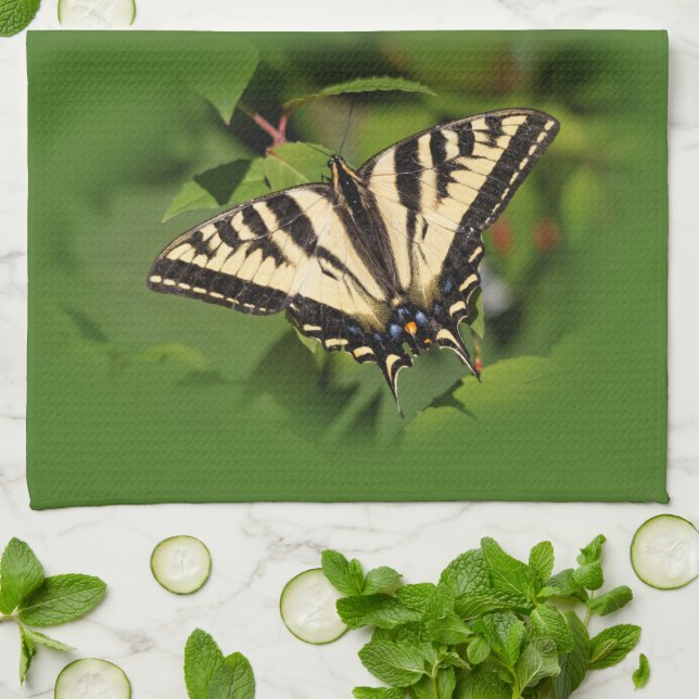 Beautiful Western Tiger Swallowtail Butterfly Tea Towel (Folded)