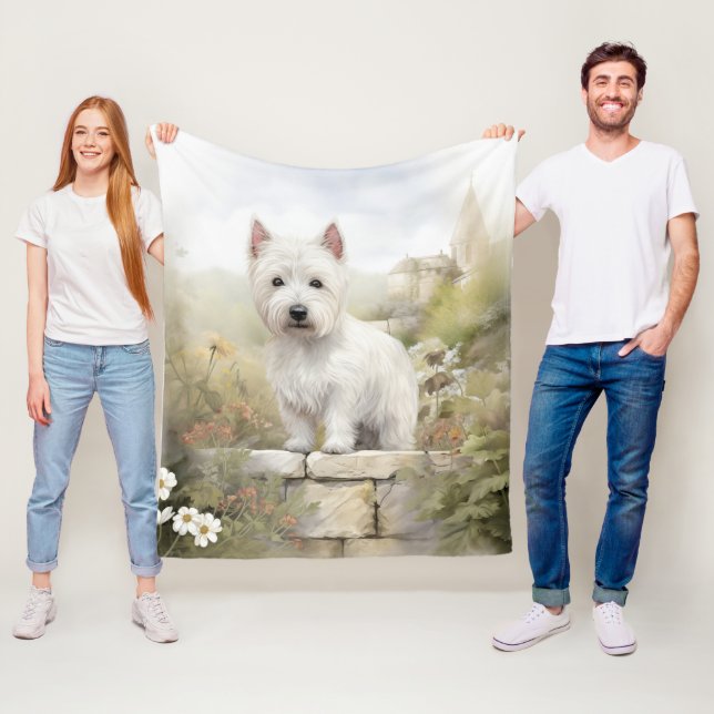 Beautiful Westie Fleece Blanket (In Situ)