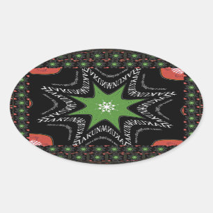 Beautiful Whirling stars background Print vector Oval Sticker