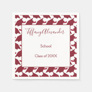 Beautiful White and Burgundy Graduation Napkin