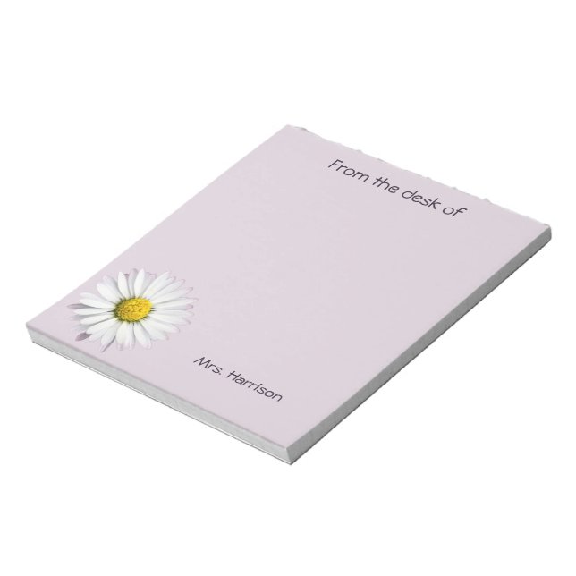 Beautiful White and Yellow Daisy Notepad (Rotated)