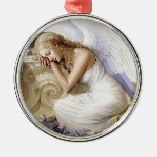 beautiful white angel ornament