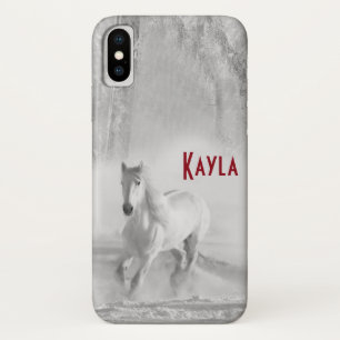 Beautiful White Arabian Horse galloping Case-Mate iPhone Case