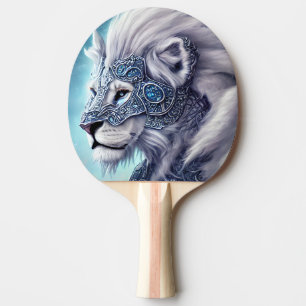 Beautiful White Armoured Warrior Lion Sherpa  Ping Pong Paddle