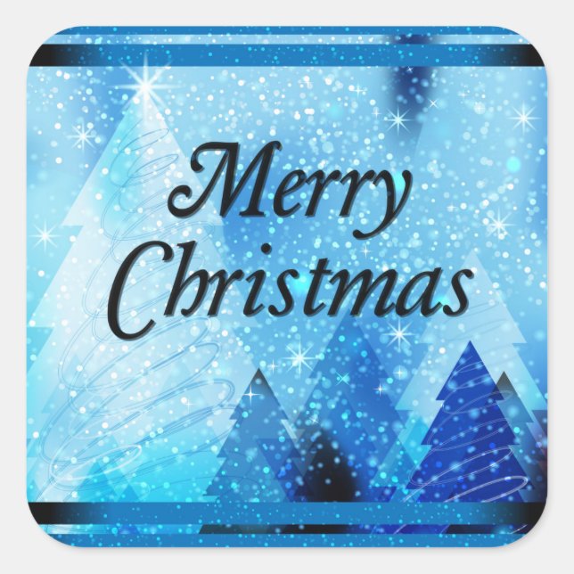 Beautiful White Christmas Square Sticker (Front)