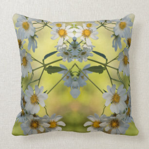 Beautiful white daisies design cushion