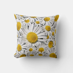 Beautiful White Daisy Flower Pillow! Cushion