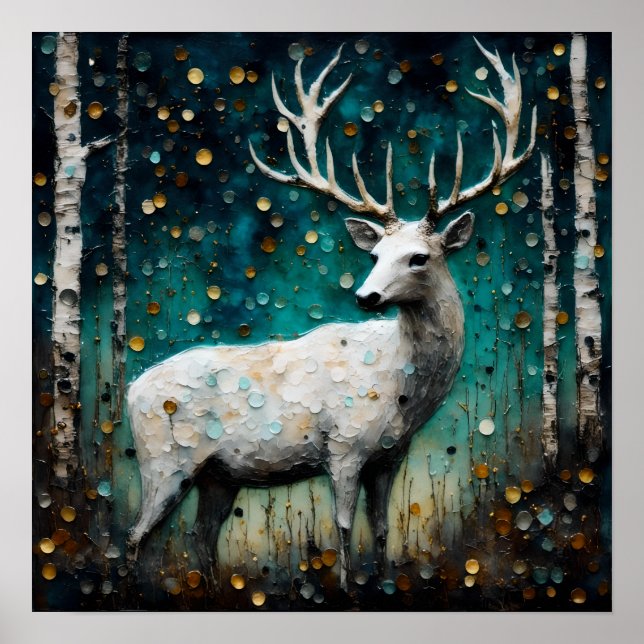 Beautiful White Deer Poster (Front)