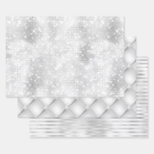 Beautiful White Designs Wedding Events Wrapping Paper Sheet