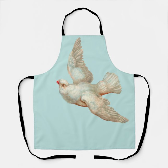 beautiful white dove apron (Front)