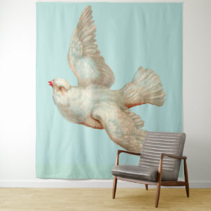 beautiful white dove tapestry