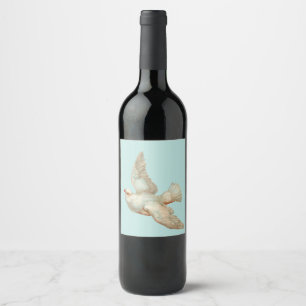 beautiful white dove wine label