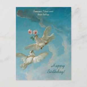 Beautiful white doves rose CC1262 Boucher Birthday Postcard