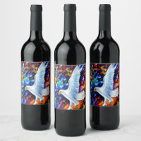 Beautiful White Eagle in Flight Painting 