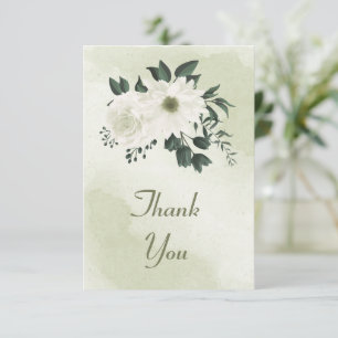 beautiful white floral greenery  thank you card