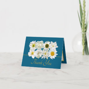 Beautiful White Flowers Floral Bouquet Thank You Card