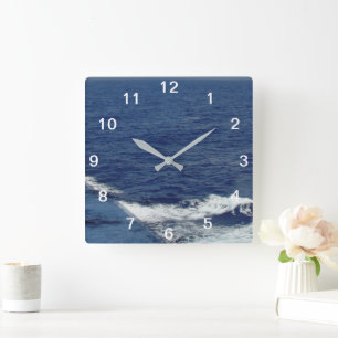 Beautiful White Foam Waves Wall Clock