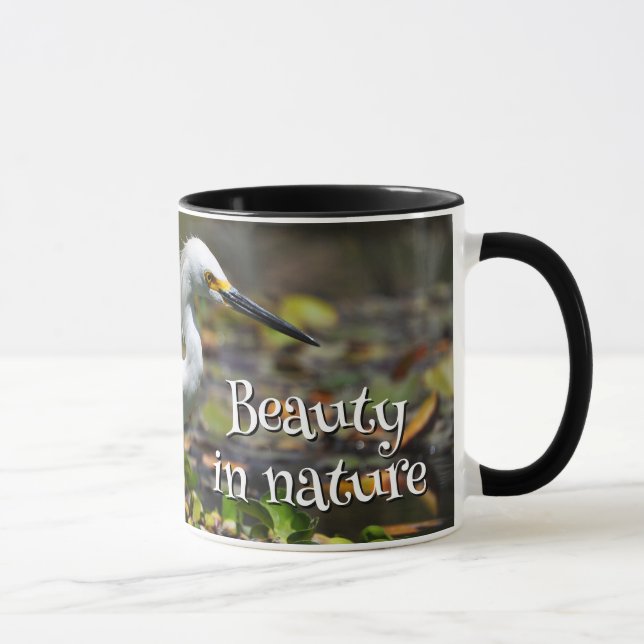 Beautiful white heron mug (Right)