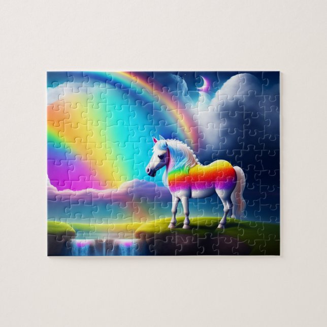 Beautiful White Horse Jigsaw Puzzle (Horizontal)