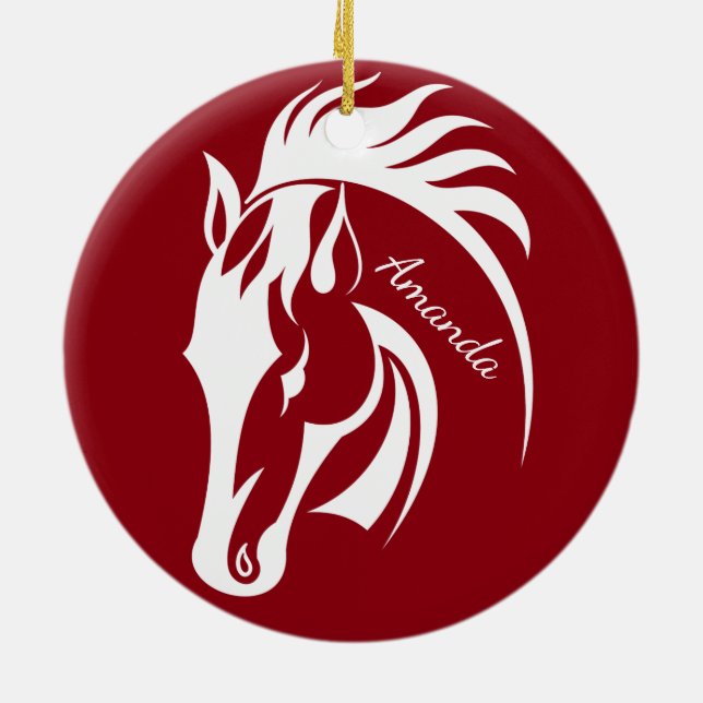Beautiful White Horse Ornament (Back)