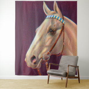 beautiful white horse tapestry