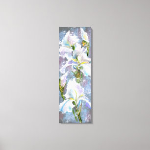 Beautiful White Iris Flowers - Original Painting Canvas Print