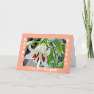 BEAUTIFUL WHITE LILY HAPPY EASTER CARD