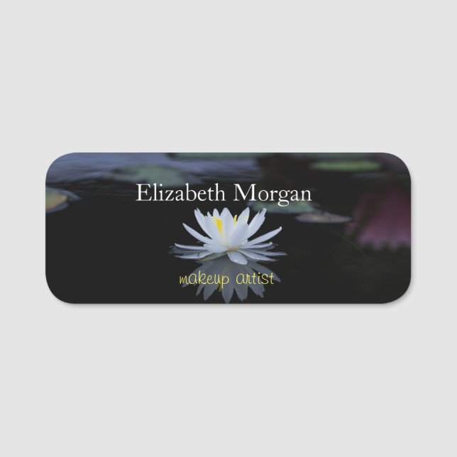 Beautiful White Lotus,Lake Name Tag (Front)