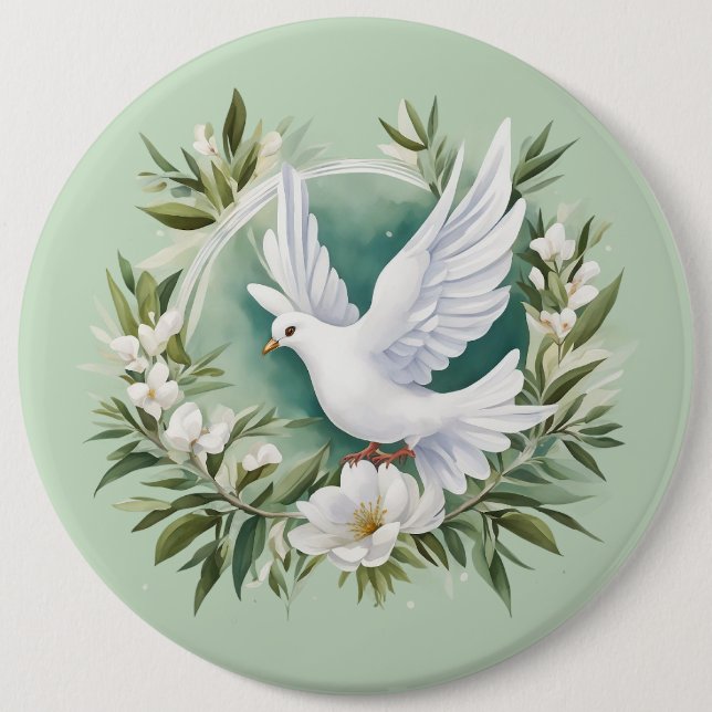 Beautiful White Peace Dove 6 Cm Round Badge (Front)