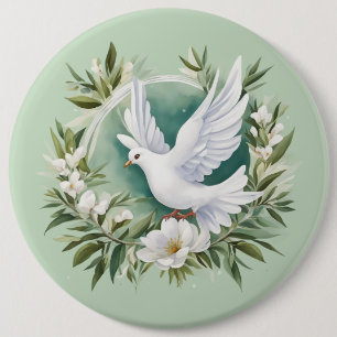 Beautiful White Peace Dove 6 Cm Round Badge