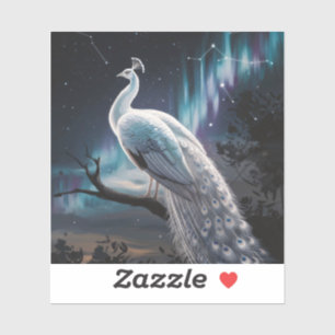 Beautiful White Peacock Aurora Borealis Scenic