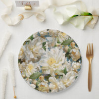 Beautiful white peony and magnolia pattern
