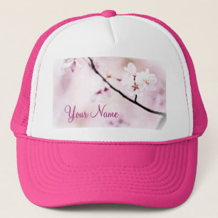 Beautiful White Pink Cherry Blossoms Sunshine Tree Trucker Hat