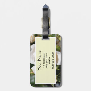 beautiful white rose flower. love and romance luggage tag