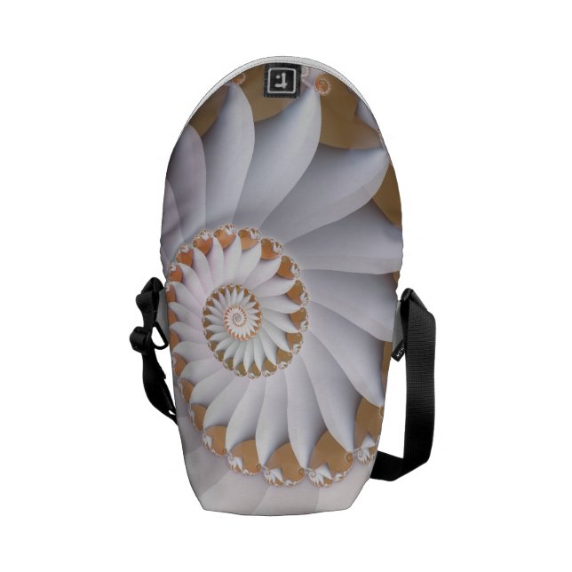 Beautiful White Sea Shell Abstract Pattern Courier Bag (Back Open)
