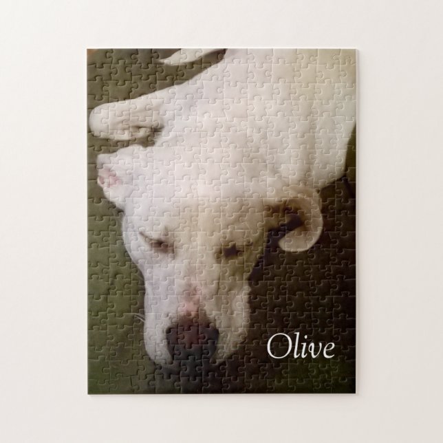 Beautiful White Sleeping Puppy Puzzle (Vertical)