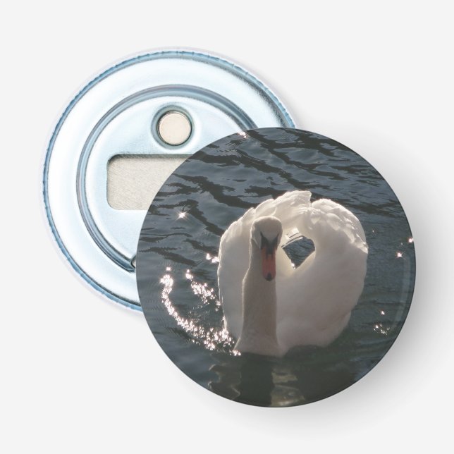 Beautiful white swan bottle opener (Front)