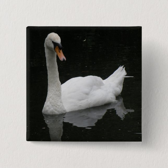 Beautiful White Swan Button (Front)