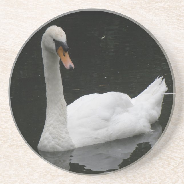 Beautiful White Swan Coasters (Front)