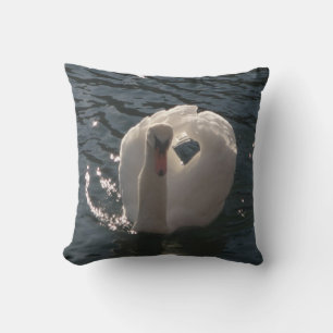 Beautiful white swan cushion