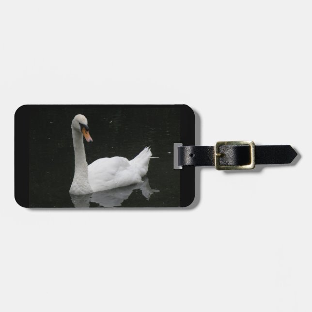 Beautiful White Swan Custom Luggage Tag (Front Horizontal)