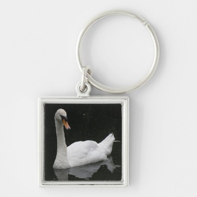 Beautiful White Swan Keychain (Front)