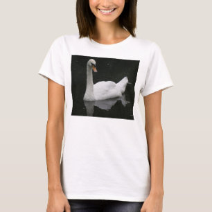 Beautiful White Swan Ladies T Shirt