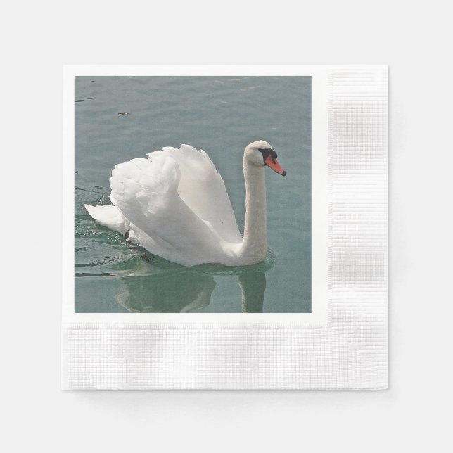 Beautiful white swan napkin (Front)