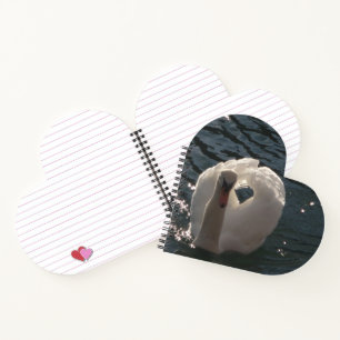Beautiful white swan notebook