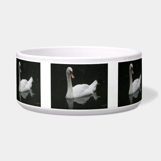 Beautiful White Swan Pet Bowl (Front)