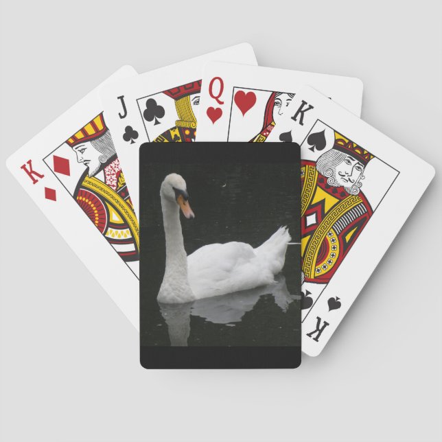 Beautiful White Swan Playing Cards (Back)